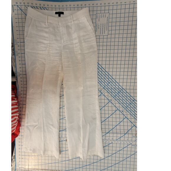 Banana Republic Off‎ White Linen Flat Front Straight Leg - Picture 5 of 16